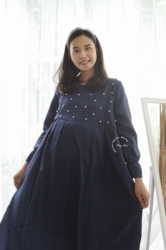 MAMA HAMIL BUTIK Mutiara Gamis Baju Wanita Ibu Hamil Menyusui Resleting Jumbo Murah Katun   GMS 262 11  large